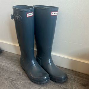 Gray HUNTER rain boots